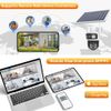 2PCS 4MP Solar Wireless Security Camera WiFi PTZ Dual Lens 2-Way Audio