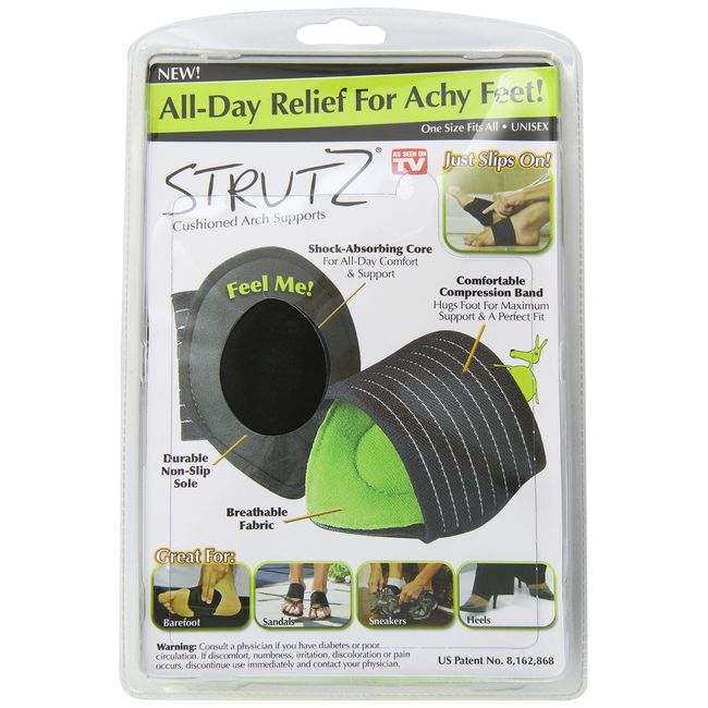 Ontel Strutz Cushioned Arch Supports, Green, 2 Count