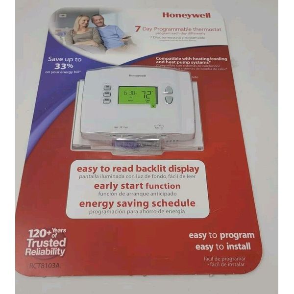 NEW Honeywell 7-Day Programmable Thermostat Temperature Control RCT8103A-White