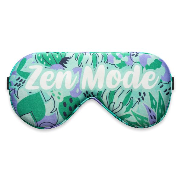 Funny Silk Sleep Masks with Adjustable Strap, Comfortable and Soft Light-Blocking Eye Masks for Women, Men & Teens (Zen Mode)