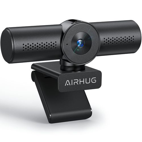 AIRHUG 2K Webcam - Full HD 1080P with Two Microphones, Privacy Screen, 72° Wide Angle, USB Plug & Play, Auto Focus, for Online Meeting, Streaming