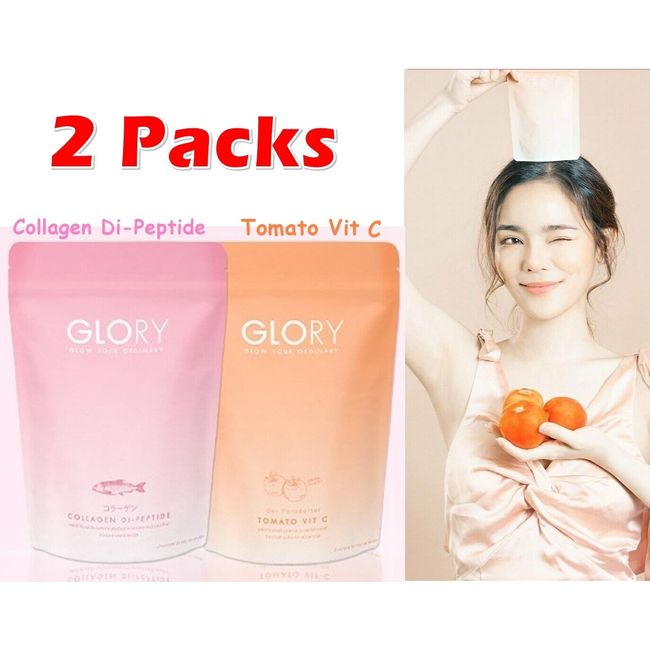 2 X Glory Collagen Di Peptide + Tomato Vitamin C Radiance Brighten Clear Skin