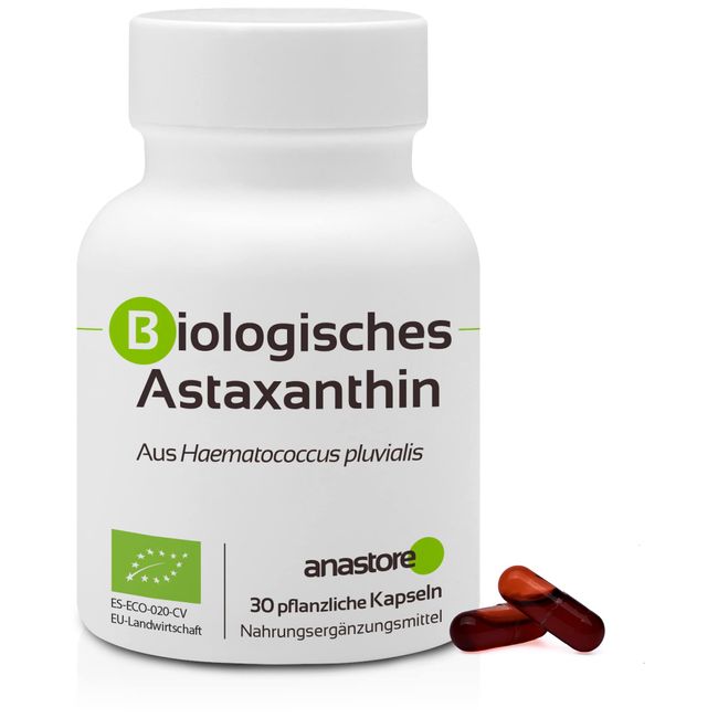 Bio-Astaxanthin * 30 vegetarische Kapseln / 8 mg * Natürliches Antioxidans * Energie + Augengesundheit + Hautpflege *