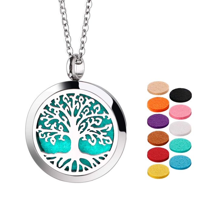 Essential Oil Necklace Diffuser Necklace Stainless Steel Not Fade Gift Set for Women and Girls