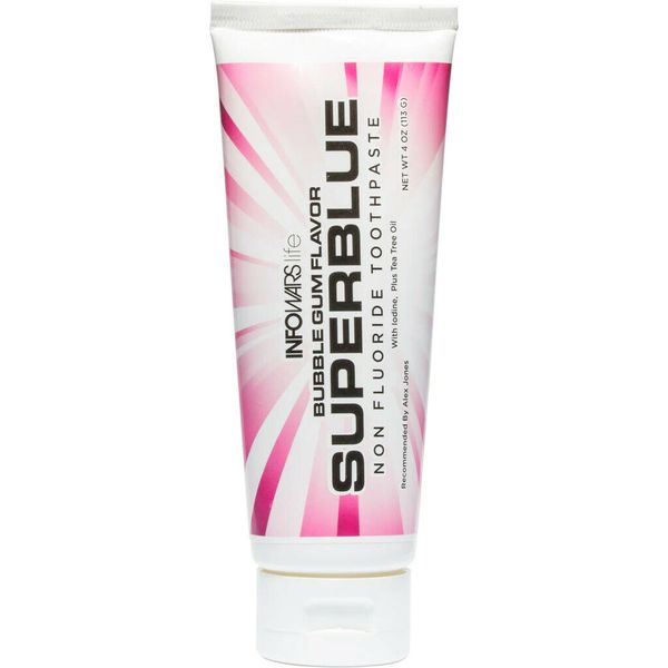 SUPERBLUE Bubblegum Non-Fluoride Toothpaste with Iodine