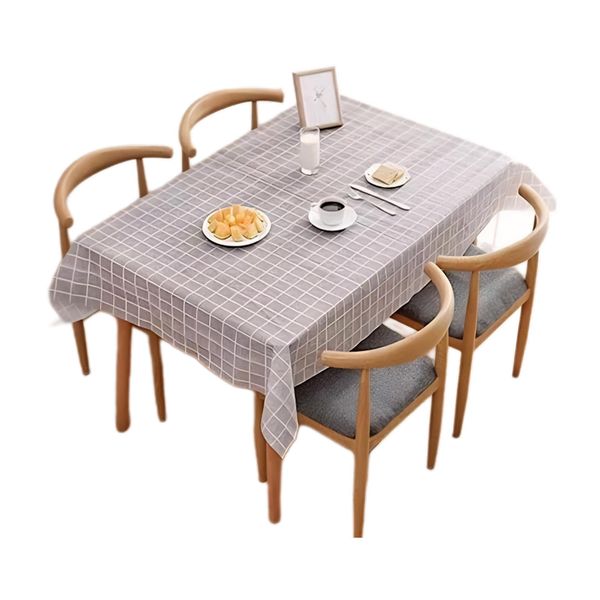 Mcoser 1Pc Plaid Table,PVC Tablecloth,Waterproof Table Cloth,Oil-proof Table Cloth for Dinner/Picnic/Wedding/Camping/Party Grey (137 * 180cm)