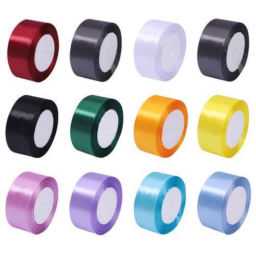12 Rolls of Colourful Ribbon 1 1/2 Inch * 25 Yards Set, Gift Wrapping Satin Crafts Wedding Decor Bows DIY Party Balloon String Ribbon (colorful2)