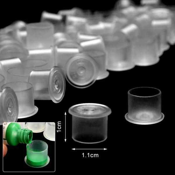 100pcs S/M/L Plastic Tattoo Ink Cups Caps Disposable Microblading Accessories Supply Pigment Clear Hole