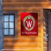 College Flags & Banners Co. UW Badgers Crest Logo Two Sided House Flag