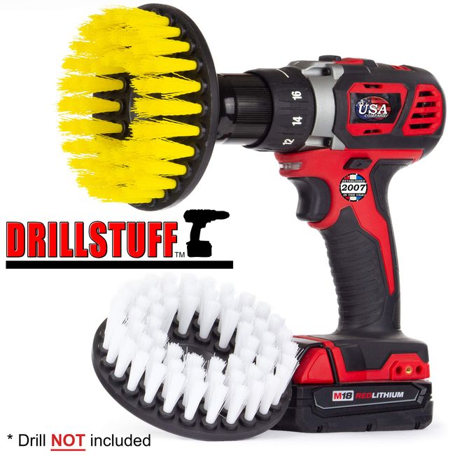 Drill Powered Rotary Scrub Brushes for Shower, Tub, Sink, Tile and Grout by  Drillbrush