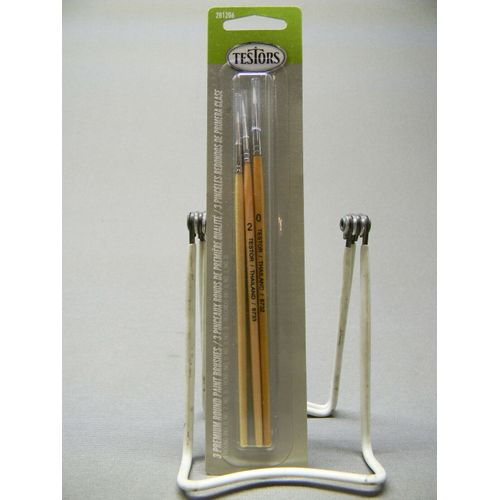 TESTORS PREMIUM PAINT BRUSH 3 PACK No. 0 No. 2 No. 3 fine detail TES281206 NEW