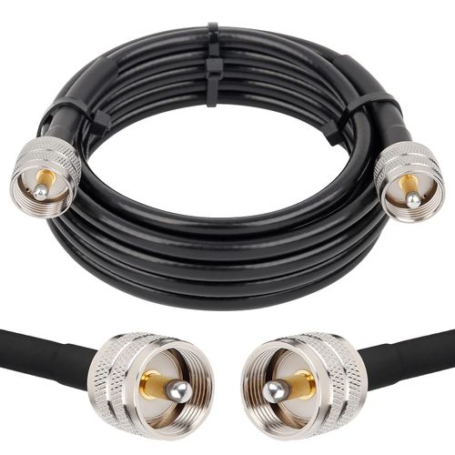 MOOKEERF RG8x Coaxial Cable 10ft,CB Coax Cable 50 Ohm,UHF PL259 Male to Male Low Loss CB Antenna Extension for HAM Radio,VHF Radio,SWR Meter,Dummy Load,Antenna Analyzer