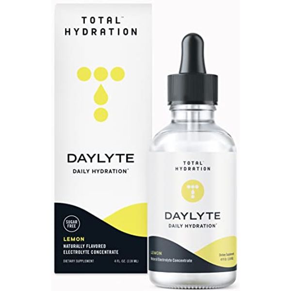 Daylyte Electrolyte Drops Hydration Sugar Free Electrolyte Mineral Drops for Rehydrating & Refueling, Trace Mineral Drops with Magnesium, Calcium, Zinc & More (29 Servings) (Lemon)