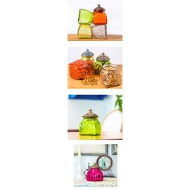 Candy Jar Glass Cover Container Lids Kitchen Storage Food Bottle