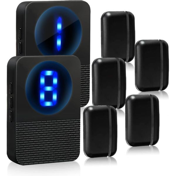 ChunHee Wireless 2 Door Chimes + 5 Door Sensors