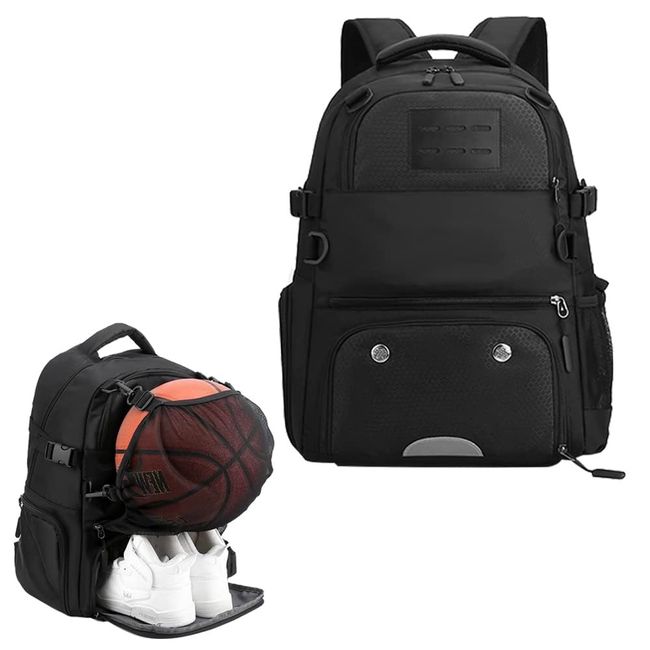 rurumomo106 Sports Multi-functional Backpack Ball Storage Net Removable Classification Clothes Shoes Towel Organization