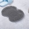 Back/Feet Scrubber for Shower,Silicone Shower Brush with Suction Cup for Cleaning & Exfoliating Skin,Floating Body Long Bristles for Wet or Dry Brushing,Cleans The Body Easily,30×25cm (Gray)