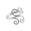 Sterling Silver Double S-Swirl Adjustable Toe Ring