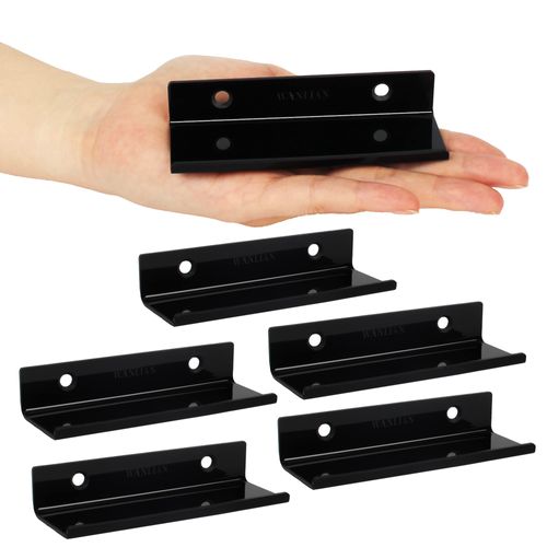 WANLIAN Vinyl Record Wall Mount Plates Shelf 6-Piece Set, Record Shelf Can Display Your Favourite Records or Collectibles, Listen to LP at Home or in the Office (Black)