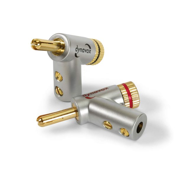 Dynavox Banana Plug Set 4 Pieces with Expansion Fixing Angled