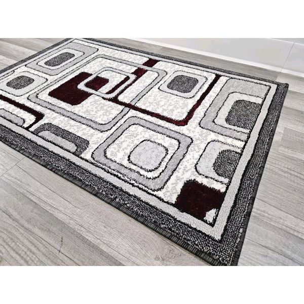 Squre Pattern Red Abstract 2x3 Pop Art Doormat Carpet Indoor Entry Mat 24x36 Rug