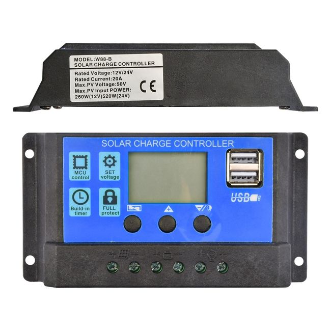 30A 20A 10A Solar Panel Controller 12V/24V Battery Charge