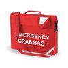School & Workplace Evacuation Emergency Grab Bag - Printed Red Emergency Documents Shoulder Strap Bag