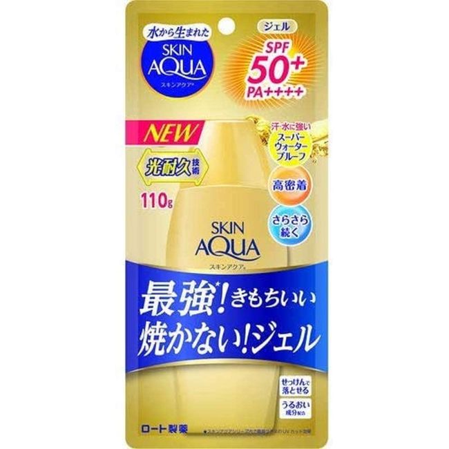 Skin Aqua UV Super Moisture Gel, Strongest Gold UV Sunscreen Unscented 110g