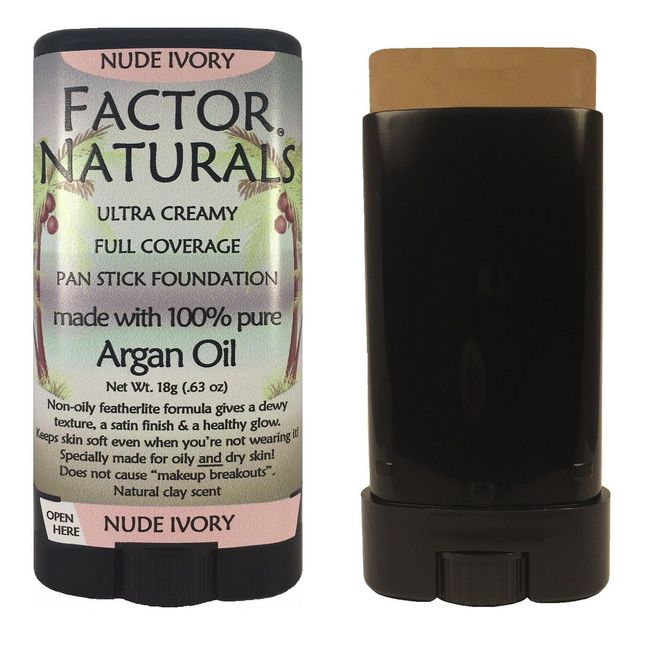 Factor Naturals Nude Ivory 121 pan stick foundation w/Argan oil Made in the USA