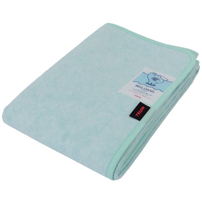 TEIJIN TEIJIN 88200123 Bell Oasis Bedding Dehumidifying Sheet, Green, Single (35.4 x 70.9 inches (90 x 180 cm), Sleep Plus Dry Plus, Dust Mite Resistant, Antibacterial, Odor Resistant, Made in Japan