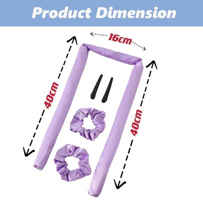 Heatless Curling Rod Kafa Bandı Isısız Saç Kıvırma Seti Yüksek Esneklik Isısız Bukleler Isı Dalgası Saç Kıvırcıkları Bukleler Kurdele Saç Pençe Klipsli Şekillendirici Araçlar Doğal Saçlar için - Mor