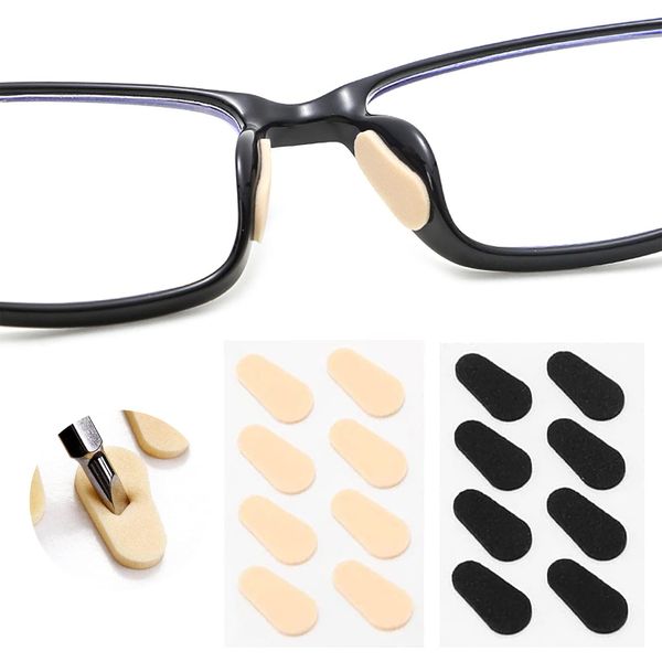 8 Pairs Glasses Nose Pads Water Drop Shape Adhesive Anti Slip Nose Pads Relieve Pressure Soft Foam Nose Pads for Eyeglasses and Sunglasses