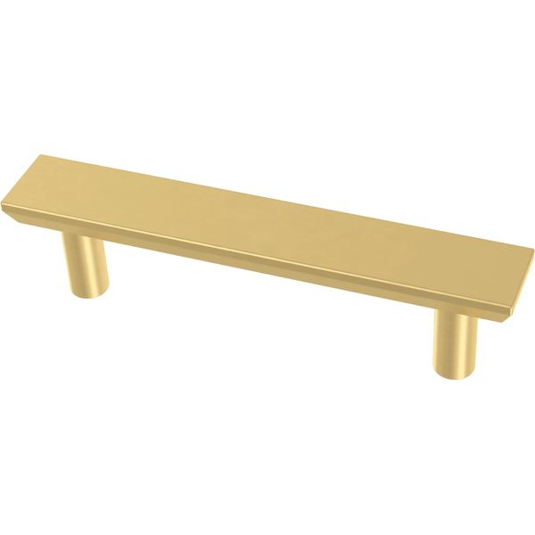 Franklin Brass Simple Chamfered Cabinet Pull, Brushed Brass, 3 in (76mm) Drawer Handle, 10 Pack, P40844K-117-C