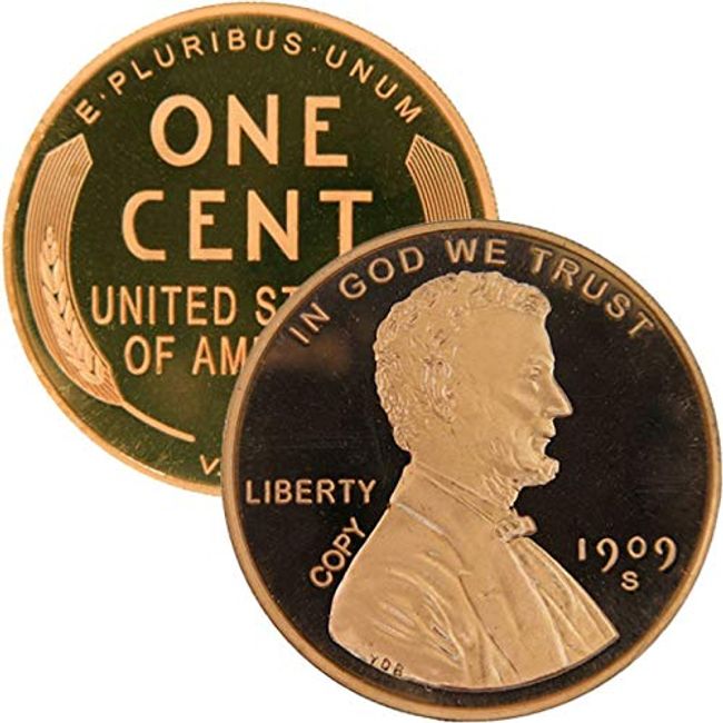 1 oz .999 Pure Copper Round/Challenge Coin (Lincoln Wheat Cent)
