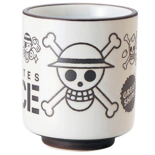 ONE PEICE Anime 121166 Pirate Flag, Water Repellent, Sushi Tea Cup, 11.8 fl oz (350 ml), Brown