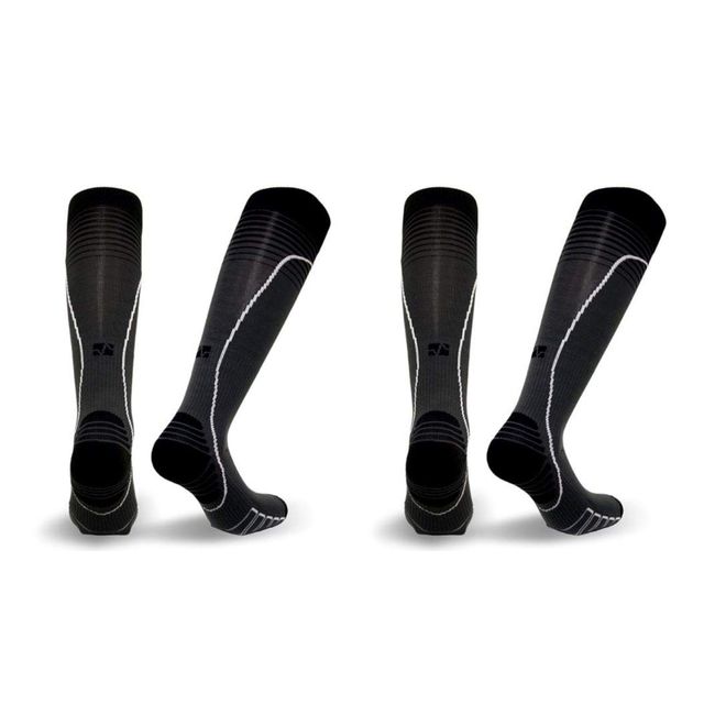 Vitalsox Standard Patented Graduated Compression VT0616 (2 Pack), Black 2-Pair, Large