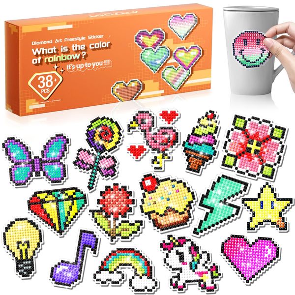 ARTDOT Diamond Art Stickers Kits for Kids, Diamond Art Crafts Kits for Kids Toys Gifts for Girls Boys Ages 6 7 8 9 10 11 12 Year Old