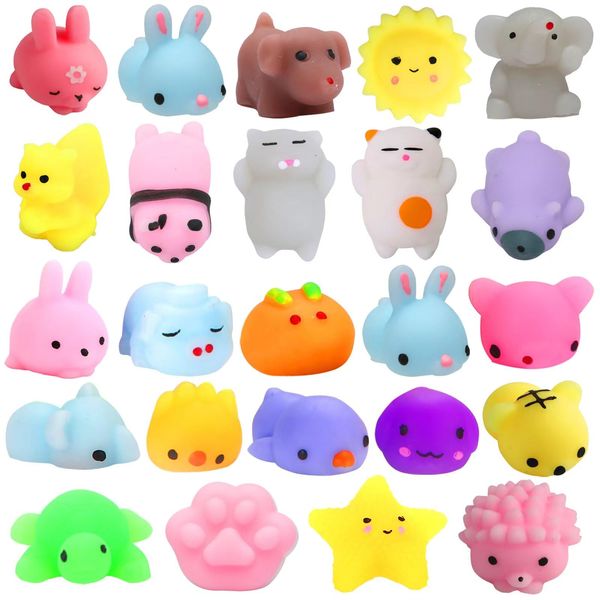 24Pcs Mochi Squishy Toys,Valentines Day Gifts for Kids Classroom, Kawaii squishies Toys Party Favors for Kids, Stress Relief Toys Squeeze Toys Easter Egg fillers Toy Easter Basket Stuffers