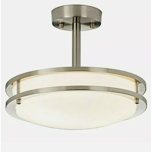 SOTTAE Modern Brushed Nickel Flush Mount Ceiling Light, Semi Flush Mount Ceiling