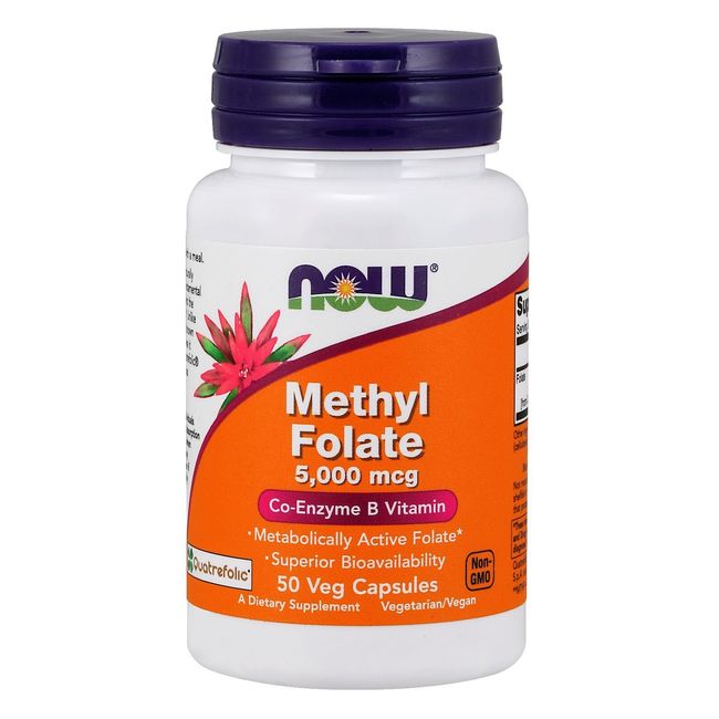 NOW Foods Methyl Folate, 5000 mcg,  50 Veg Capsules