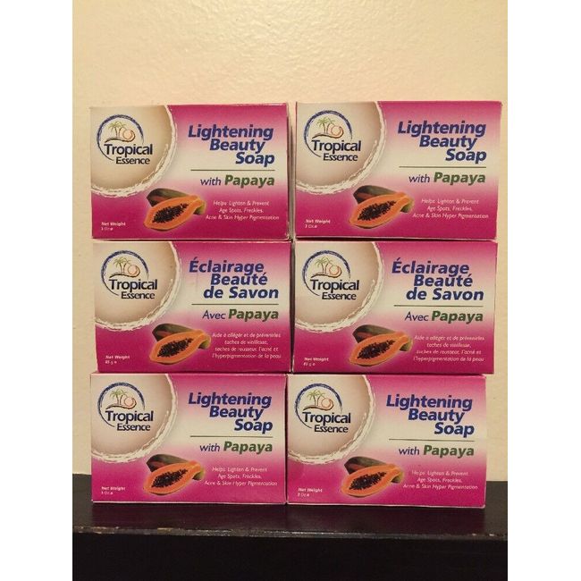 6 X Tropical Essence Lightening Beauty Soap with Papaya ❤️❤️LOT OF 6 SOAPS❤️