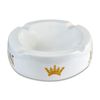 Ashton Large Cigar Ashtray - White - 4 Cigars - Ceramic - 8 1/4' diameter