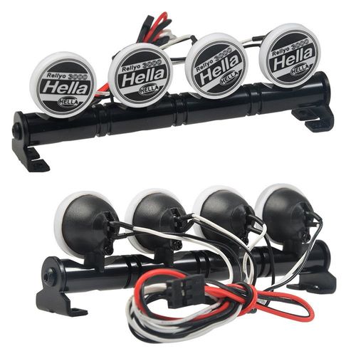 Benedict Harry Metal Roof LED Light Bar 4 LEDs for SCX10 D90 TRX-4 1:10 RC Crawler Truck (4 LEDs)