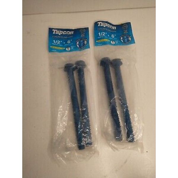 Tapcon (2 Packs Of 2) Steel Thread Hex Head Concrete Screw Anchor 6 x 1/2 in