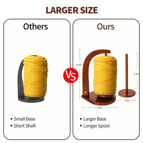 Talentree Yarn Holder for Crocheting and Knitting, Wooden Yarn Spinner, Magnetic Yarn Ball Holder, Yarn Spindle Dispenser, Gift for Crochet Lovers, YHW01