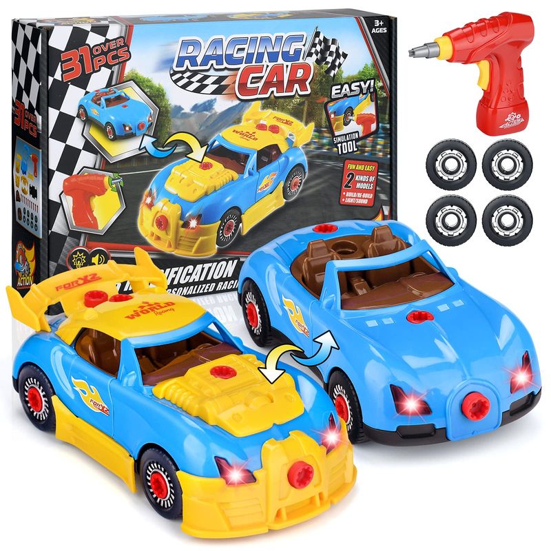 TI-TOO Take Apart Toy Racing Car, 2 IN 1 Kids Construction Racing ...