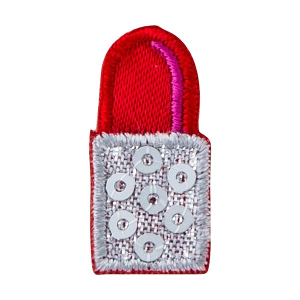 minoda Lame Pop Embroidered Iron Patch Rouge Red p50i5189