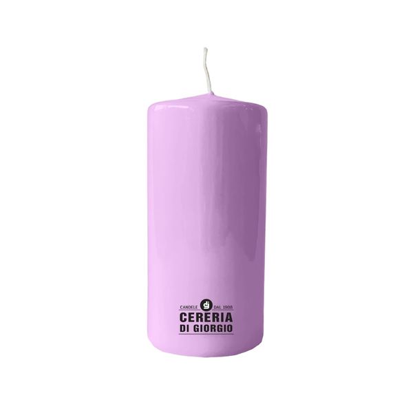 Kerze Durchmesser 7 cm Höhe 15 cm - Violett Pulver