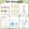 FREEBLOSS 6 Set DIY Macrame Keychain Macrame Keychain Kit Flower Macrame Tassel Keychain Kit with Video Tutorials Macrame Keychain Kit for Beginners Adults