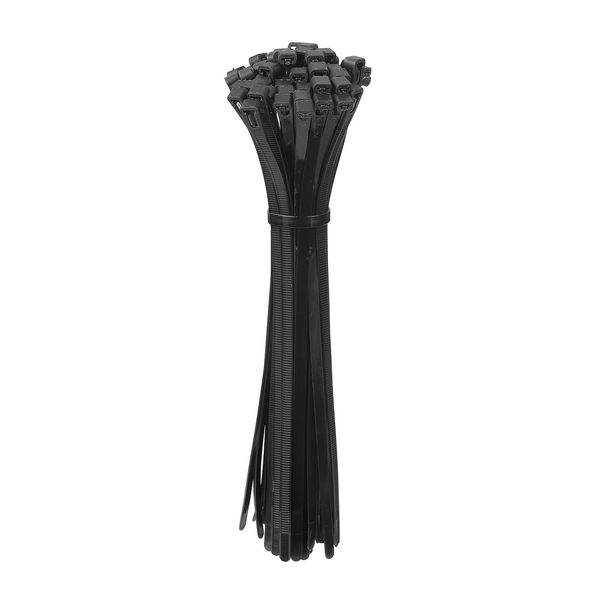 uxcell 12" Releasable Cable Ties Adjustable Zip Ties 50 lb Tensile Strength Removable Indoor and Outdoor Tie Wraps, Black, 100 Pack